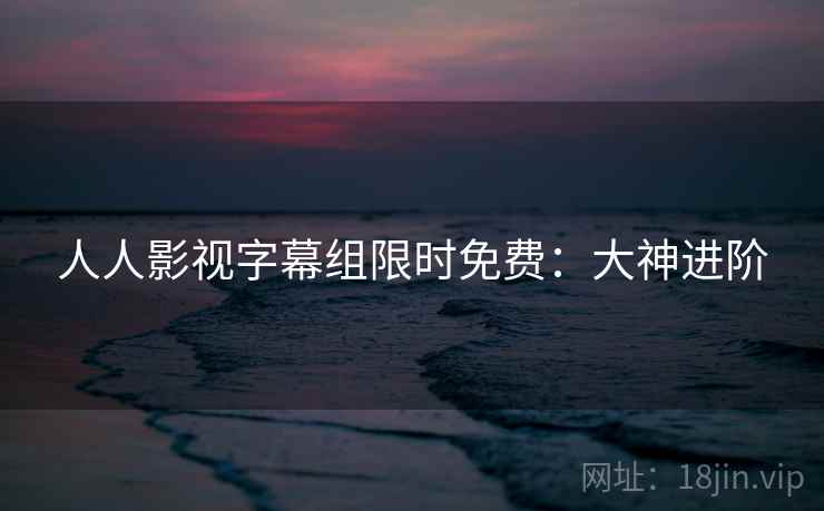 人人影视字幕组限时免费：大神进阶